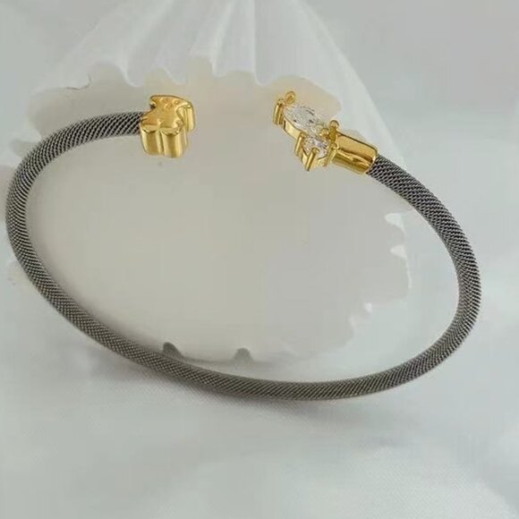 Steel and Silver Vermeil Silver Eklat Bracelet with Topaz TOUS